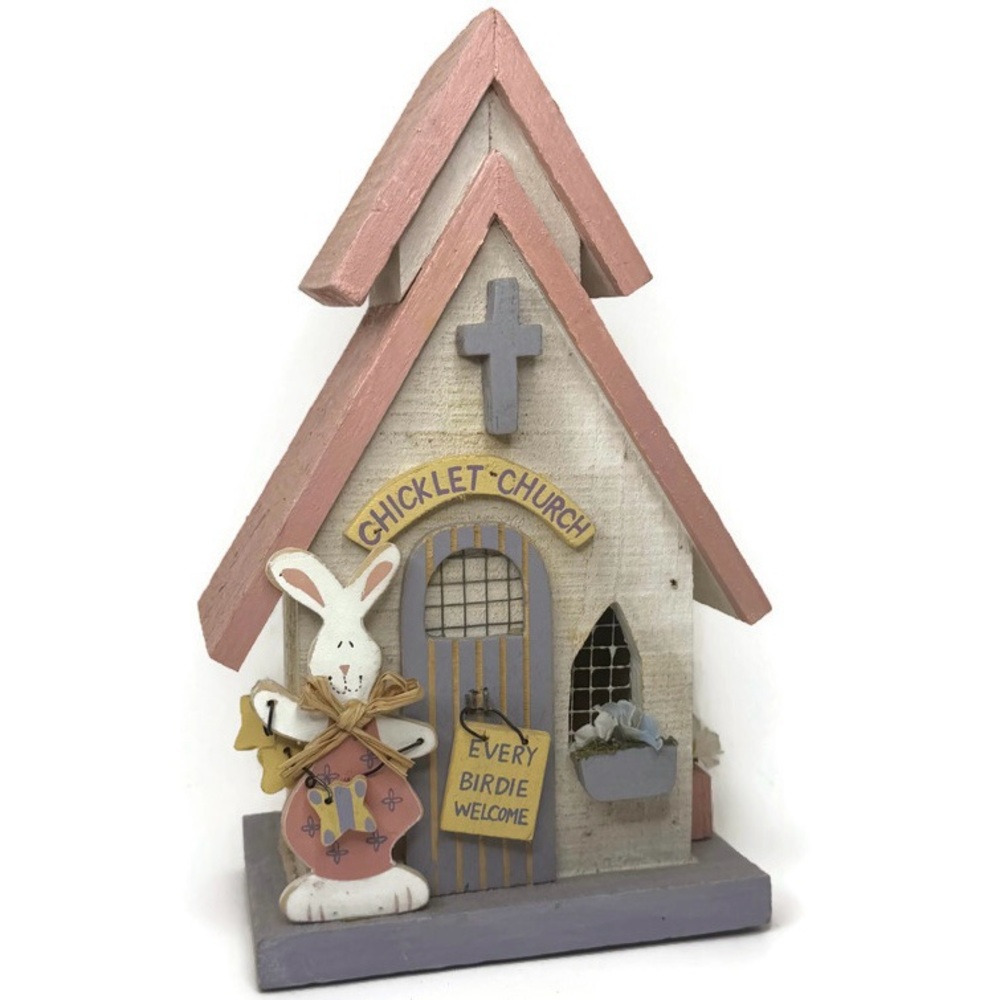 Vintage Wooden Easter Bunny Church Decor